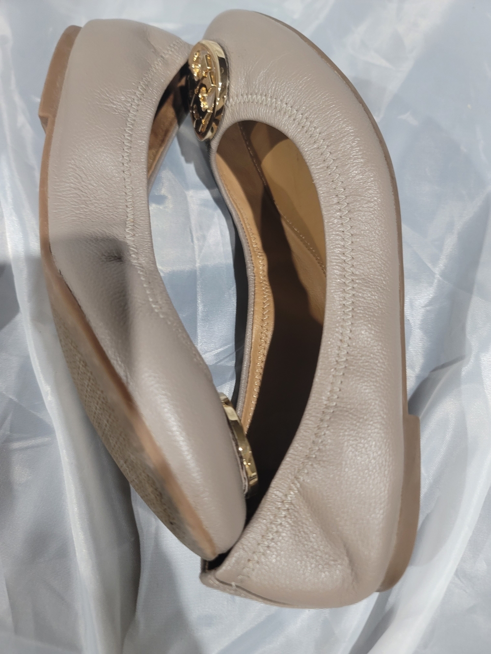 Tory Burch Classic Tan Leather Ballet Flats - Size 10 - Picture 8 of 10